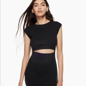 NWT Wilfred Free Black Cut-Out Mini Dress (from Aritzia) Medium